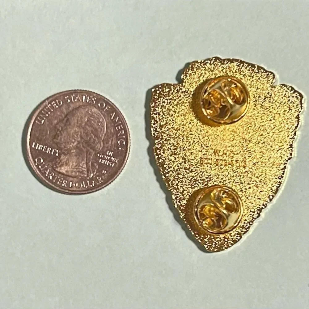 National Park Service -Arrowhead Shape  Large Enameled Brooch, Pin, New